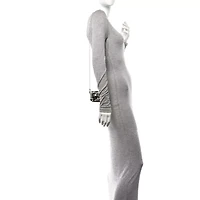 Fendi Canvas Vitello King FF Embroidered Nano Maxi Buckle Baguette Charm White Black -FINAL SALE NO RETURNS