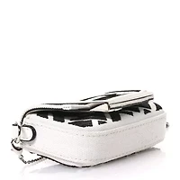 Fendi Canvas Vitello King FF Embroidered Nano Maxi Buckle Baguette Charm White Black -FINAL SALE NO RETURNS