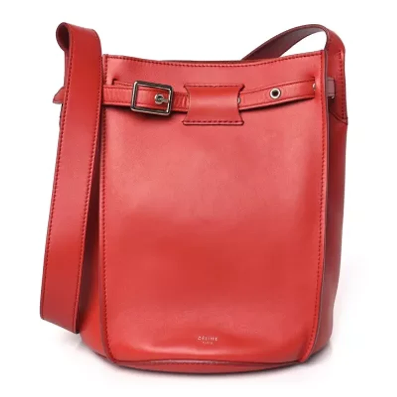 Celine Smooth Calfskin Long Strap Big Bucket Bag Fox Red -FINAL SALE NO RETURNS
