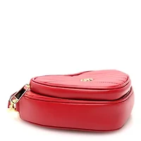 Gucci Calfskin Matelasse Diagonal Mini Interlocking G Heart Shoulder Bag Black -FINAL SALE NO RETURNS