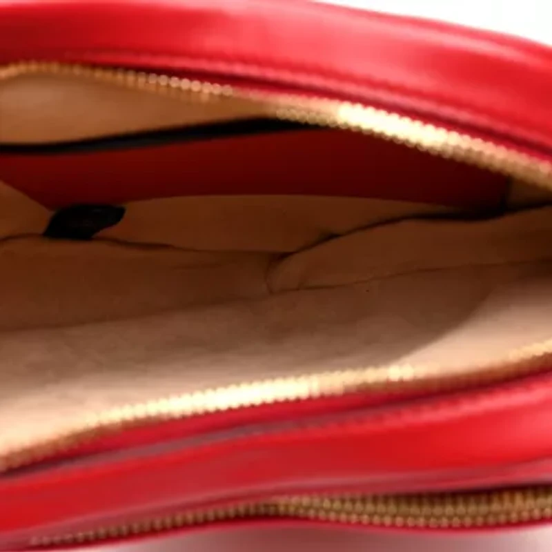 Gucci Calfskin Matelasse Diagonal Mini Interlocking G Heart Shoulder Bag Black -FINAL SALE NO RETURNS