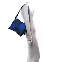 Burberry Nylon Pillow Check Knight Crossbody Blue -FINAL SALE NO RETURNS