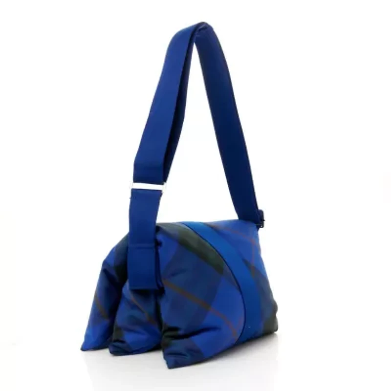 Burberry Nylon Pillow Check Knight Crossbody Blue -FINAL SALE NO RETURNS