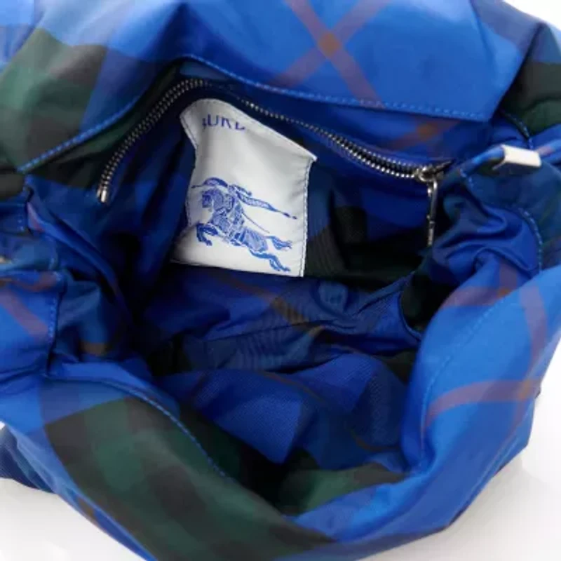 Burberry Nylon Pillow Check Knight Crossbody Blue -FINAL SALE NO RETURNS