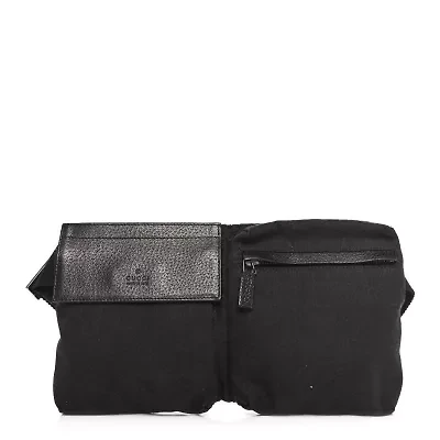 Gucci GG Monogram Double Pocket Belt Bag Black -FINAL SALE NO RETURNS