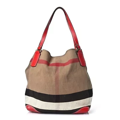 Burberry Canvas Mega Check Medium Maidstone Red -FINAL SALE NO RETURNS
