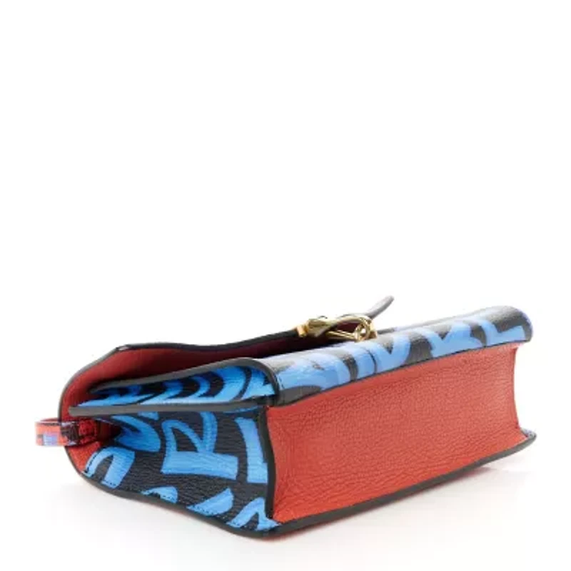 Burberry Calfskin Graffiti Print Small Macken Crossbody Bag Black -FINAL SALE NO RETURNS