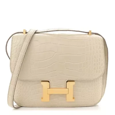 Hermes Matte Alligator Constance 18 Beton -FINAL SALE NO RETURNS