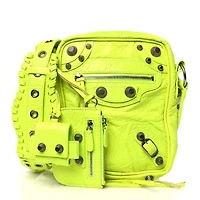 Balenciaga Agneau Arena Le Cagole Crossbody Bag Fluo Yellow -FINAL SALE NO RETURNS