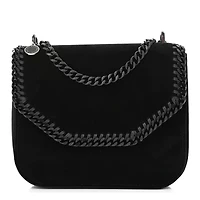 Stella McCartney Velvet Effect Medium Falabella Box Shoulder Bag Black -FINAL SALE NO RETURNS