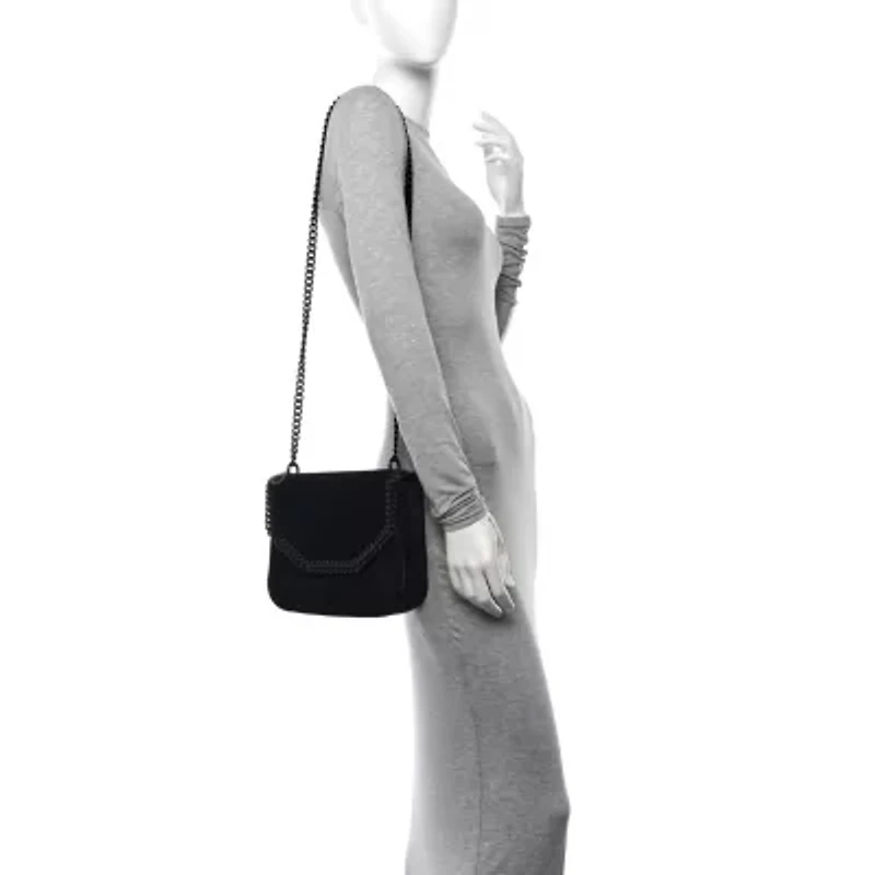 Stella McCartney Velvet Effect Medium Falabella Box Shoulder Bag Black -FINAL SALE NO RETURNS