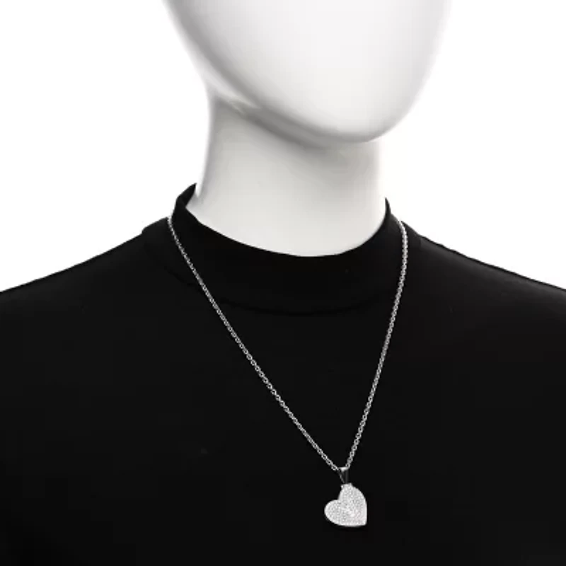 Louis Vuitton 18k White Gold Diamond Heart Locket Pendant Necklace -FINAL SALE NO RETURNS