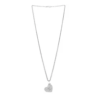Louis Vuitton 18k White Gold Diamond Heart Locket Pendant Necklace -FINAL SALE NO RETURNS