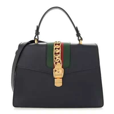 Gucci Calfskin Mini Sylvie Top Handle Bag Hibiscus Red -FINAL SALE NO RETURNS