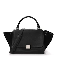 Celine Drummed Calfskin Suede Small Trapeze Ocean Blue -FINAL SALE NO RETURNS