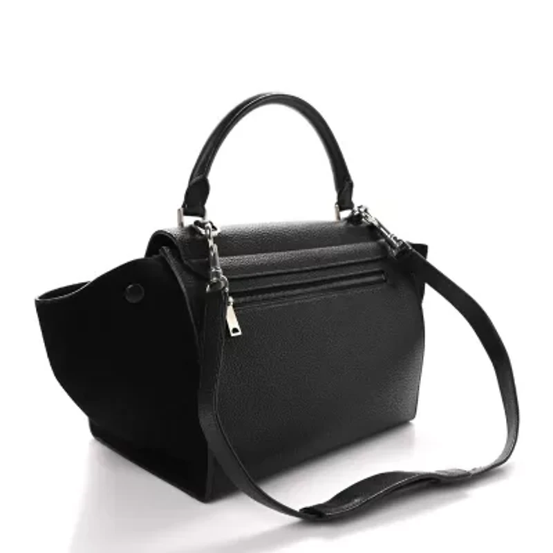 Celine Drummed Calfskin Suede Small Trapeze Ocean Blue -FINAL SALE NO RETURNS