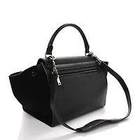 Celine Drummed Calfskin Suede Small Trapeze Ocean Blue -FINAL SALE NO RETURNS