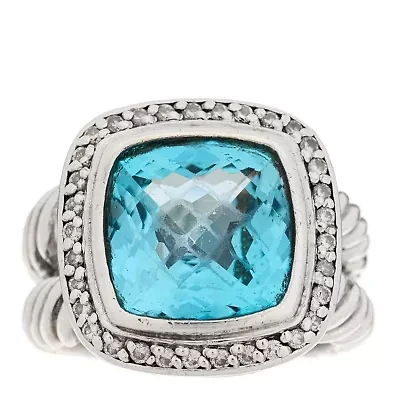 David Yurman Sterling Diamond Topaz Albion Ring -FINAL SALE NO RETURNS