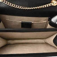 Gucci Dollar Calfskin Small Interlocking G Shoulder Bag Black -FINAL SALE NO RETURNS