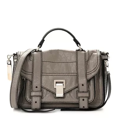 Proenza Schouler Paper Lambskin Tiny PS1 Plus Zip Satchel Dark Taupe -FINAL SALE NO RETURNS