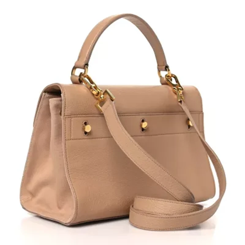 Saint Laurent Calfskin Canvas Small Muse Two Beige -FINAL SALE NO RETURNS