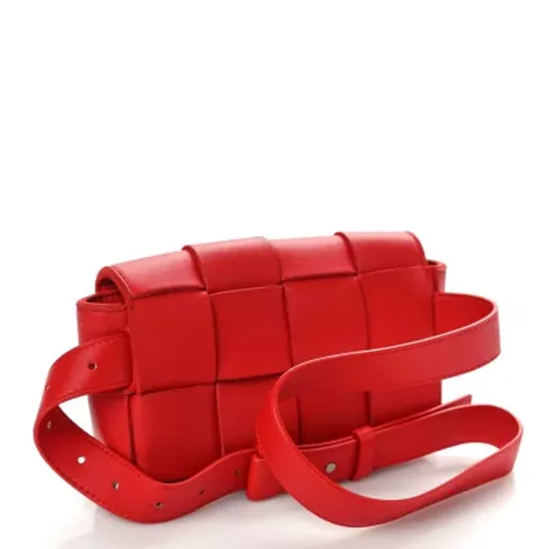 Bottega Veneta Nappa Maxi Intreccio The Belt Cassette Bag Chilli -FINAL SALE NO RETURNS