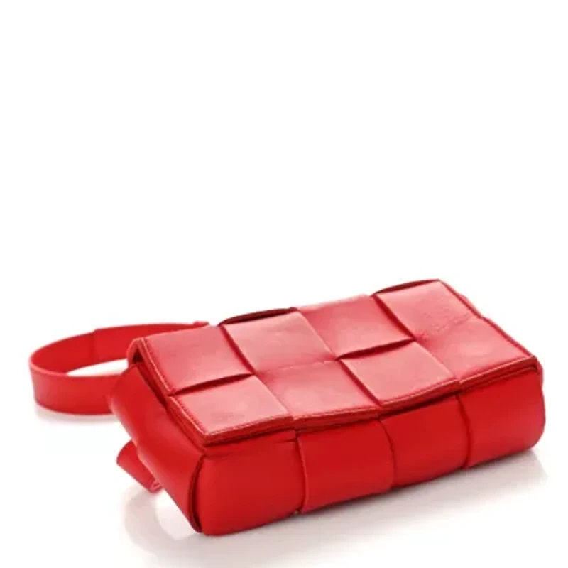 Bottega Veneta Nappa Maxi Intreccio The Belt Cassette Bag Chilli -FINAL SALE NO RETURNS