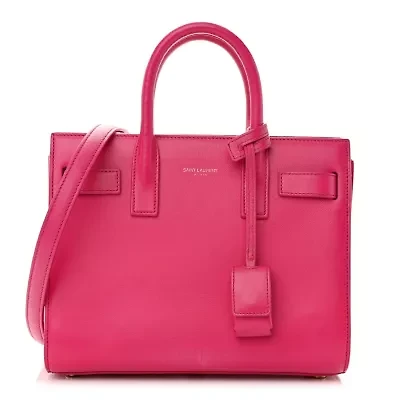 Saint Laurent Calfskin Nano Sac De Jour Bubblegum -FINAL SALE NO RETURNS