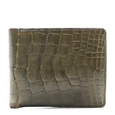 Hermes Shiny Alligator MC2 Copernic Compact Wallet Colvert -FINAL SALE NO RETURNS