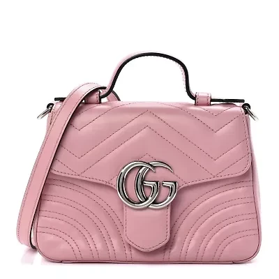 Gucci Marmont Top Handle Shoulder Bag Mini Pink -FINAL SALE NO RETURNS