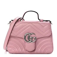 Gucci Marmont Top Handle Shoulder Bag Mini Pink -FINAL SALE NO RETURNS