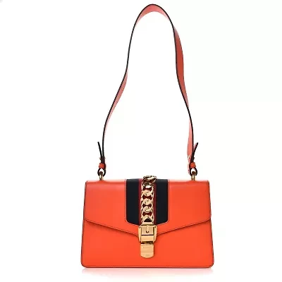 Gucci Calfskin Small Sylvie Shoulder Bag Black -FINAL SALE NO RETURNS