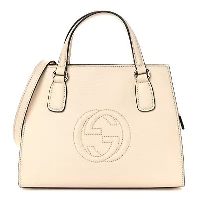 Gucci Soho Two Way Tote Bag White Tote Bag -FINAL SALE NO RETURNS