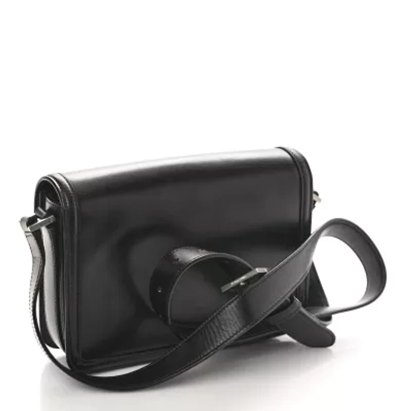 Saint Laurent Box Calfskin Monogram Medium Solferino Satchel Black -FINAL SALE NO RETURNS