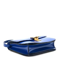 Celine Spazzolato Calfskin Medium Classic Box Flap Bag Blue -FINAL SALE NO RETURNS