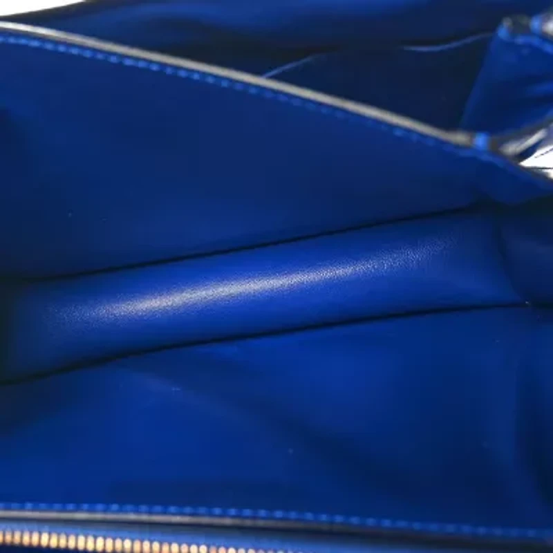 Celine Spazzolato Calfskin Medium Classic Box Flap Bag Blue -FINAL SALE NO RETURNS
