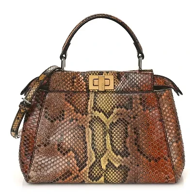 Fendi Snakeskin Mini Peekaboo Iconic Satchel -FINAL SALE NO RETURNS