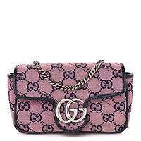 Gucci Calfskin Matelasse Super Mini GG Marmont Shoulder Bag Black -FINAL SALE NO RETURNS