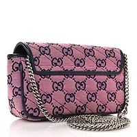 Gucci Calfskin Matelasse Super Mini GG Marmont Shoulder Bag Black -FINAL SALE NO RETURNS