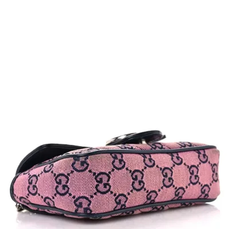 Gucci Calfskin Matelasse Super Mini GG Marmont Shoulder Bag Black -FINAL SALE NO RETURNS