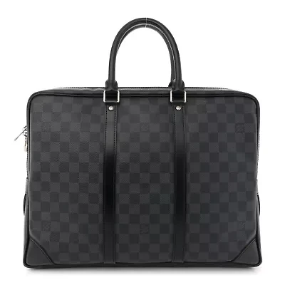 Louis Vuitton Porte-Documents Voyage no strap Damier Graphite Black Tote Bag -FINAL SALE NO RETURNS