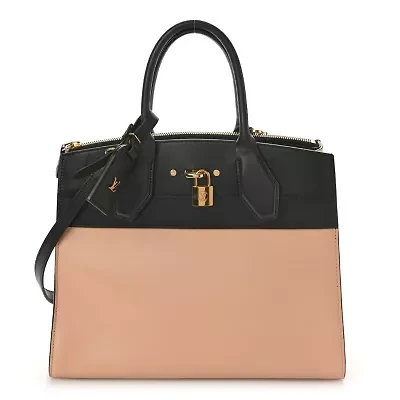 Louis Vuitton Calfskin City Steamer MM Vanilla Black -FINAL SALE NO RETURNS