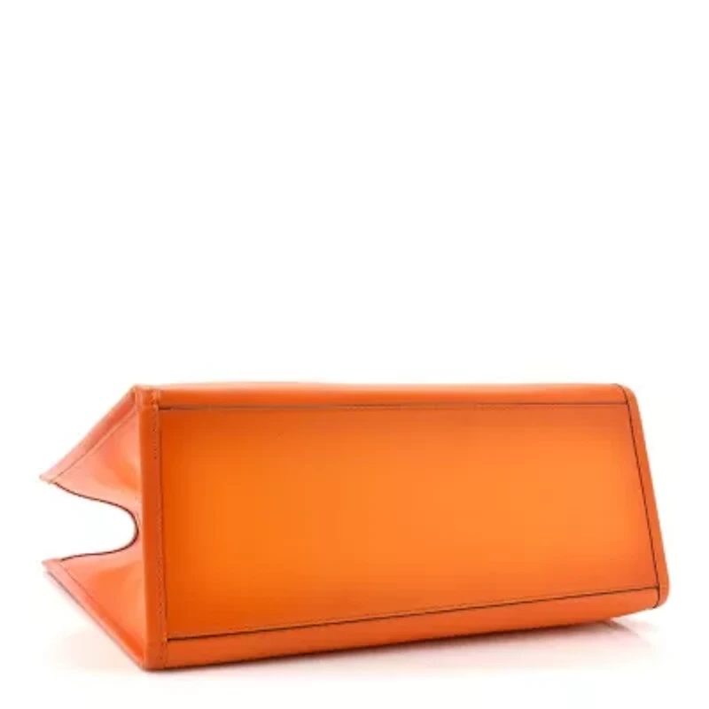 Fendi Vitello King Tamponato Plexiglass Medium Fendi Sunshine Shopper Tote Clementine -FINAL SALE NO RETURNS