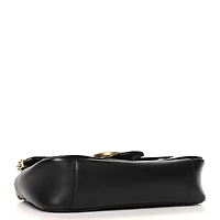 Gucci Calfskin Matelasse Small GG Marmont Shoulder Bag Black -FINAL SALE NO RETURNS