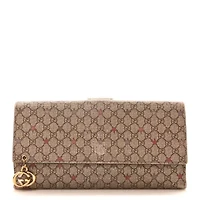 Gucci GG Supreme Monogram Stars Continental Flap Wallet Beige Pink -FINAL SALE NO RETURNS