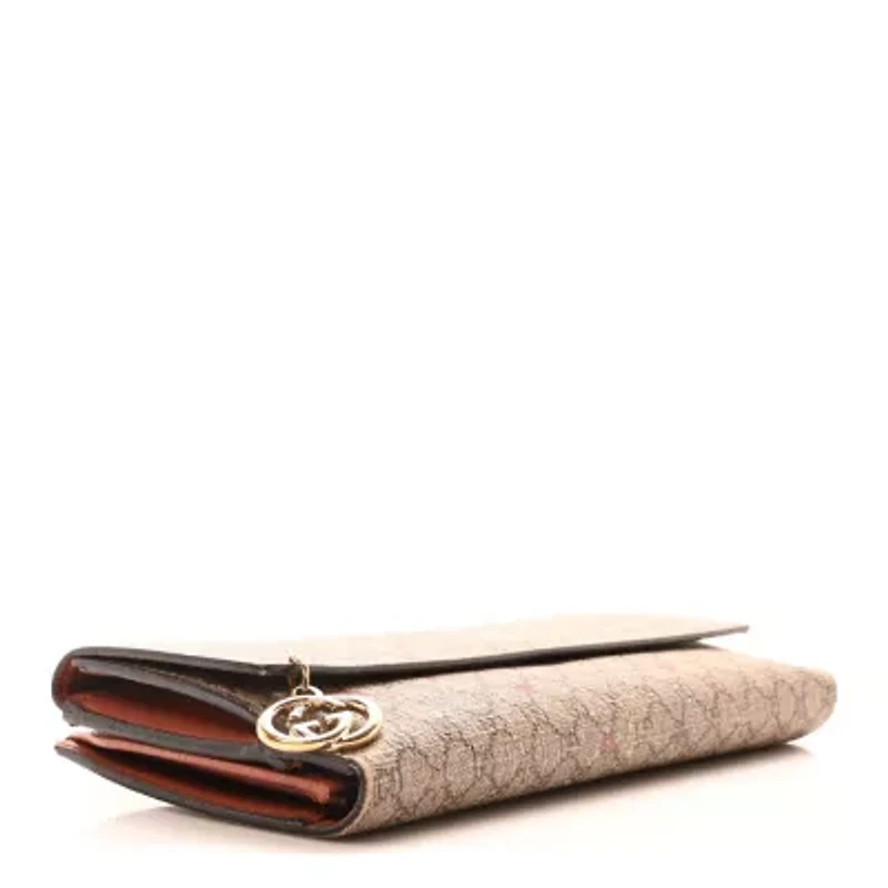 Gucci GG Supreme Monogram Stars Continental Flap Wallet Beige Pink -FINAL SALE NO RETURNS