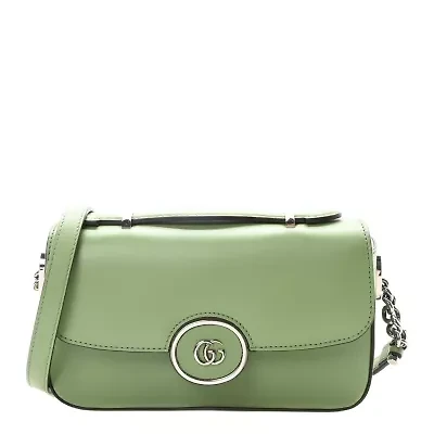 Gucci Calfskin Petite GG Mini Shoulder Bag Light Green -FINAL SALE NO RETURNS