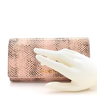 Gucci Python Script Continental Zip Wallet Pink -FINAL SALE NO RETURNS