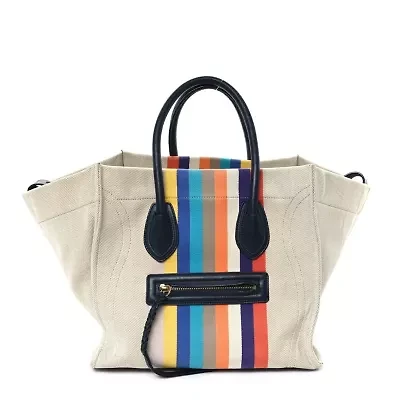 Celine Cotton Canvas Medium Phantom Luggage Multicolor -FINAL SALE NO RETURNS