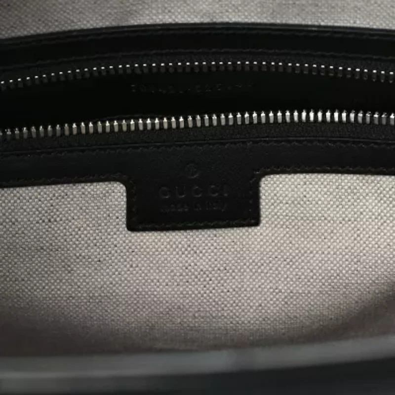 Gucci Calfskin GG Tennis Embossed Medium Tote Bag Black -FINAL SALE NO RETURNS